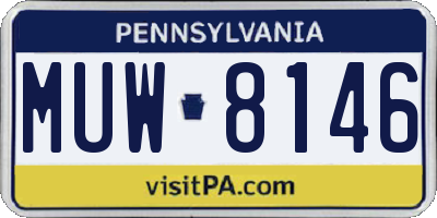 PA license plate MUW8146