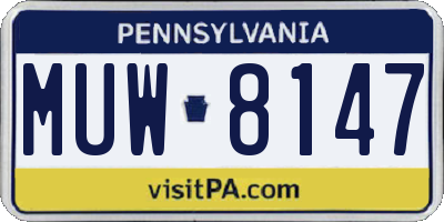 PA license plate MUW8147
