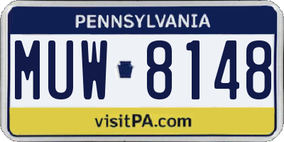 PA license plate MUW8148