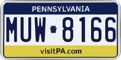 PA license plate MUW8166