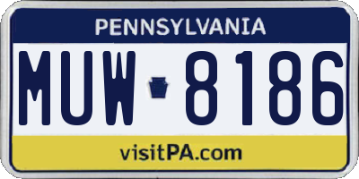 PA license plate MUW8186