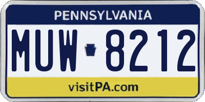 PA license plate MUW8212