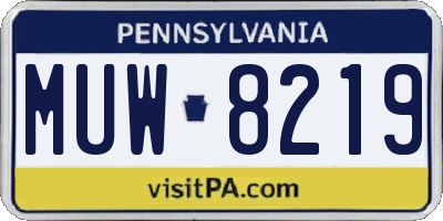 PA license plate MUW8219