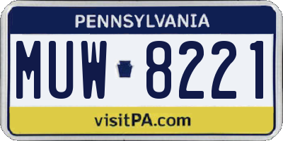 PA license plate MUW8221