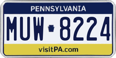 PA license plate MUW8224