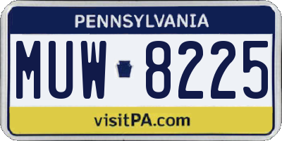 PA license plate MUW8225