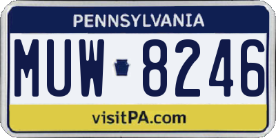 PA license plate MUW8246