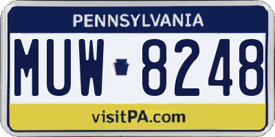 PA license plate MUW8248