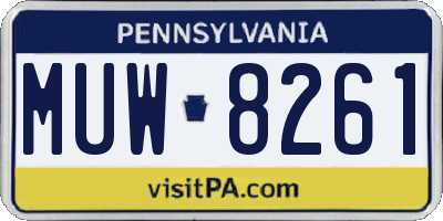 PA license plate MUW8261