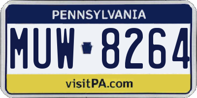 PA license plate MUW8264