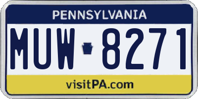 PA license plate MUW8271