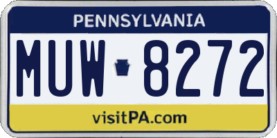PA license plate MUW8272