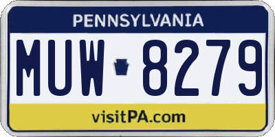 PA license plate MUW8279