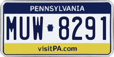 PA license plate MUW8291