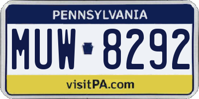 PA license plate MUW8292