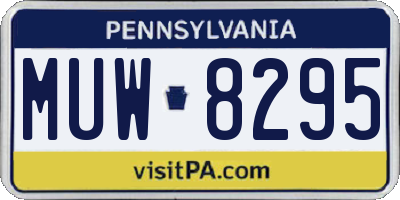 PA license plate MUW8295