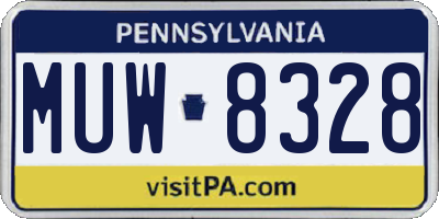 PA license plate MUW8328