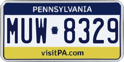 PA license plate MUW8329