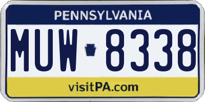 PA license plate MUW8338