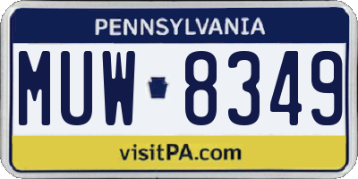 PA license plate MUW8349