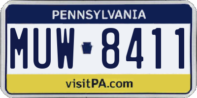 PA license plate MUW8411