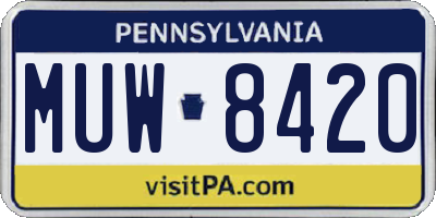PA license plate MUW8420