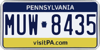 PA license plate MUW8435