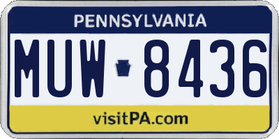 PA license plate MUW8436