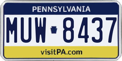 PA license plate MUW8437