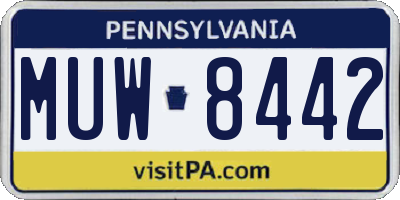 PA license plate MUW8442
