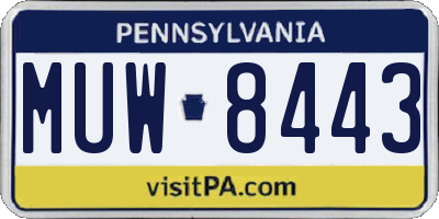 PA license plate MUW8443