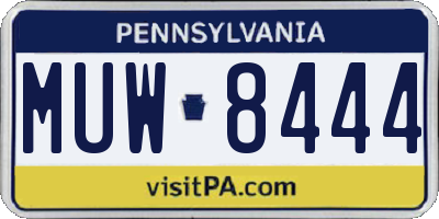 PA license plate MUW8444