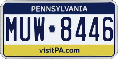 PA license plate MUW8446
