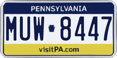 PA license plate MUW8447