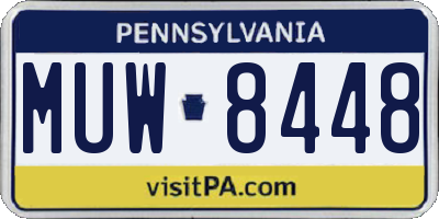 PA license plate MUW8448