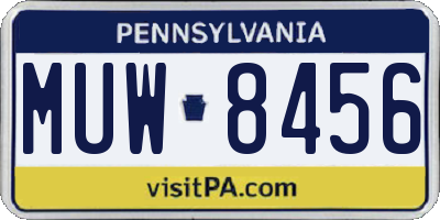 PA license plate MUW8456