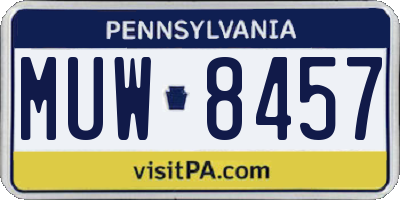 PA license plate MUW8457