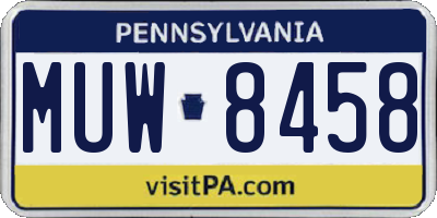 PA license plate MUW8458