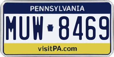 PA license plate MUW8469