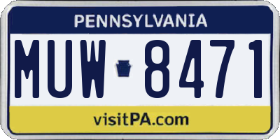 PA license plate MUW8471