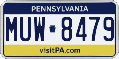PA license plate MUW8479