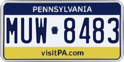 PA license plate MUW8483