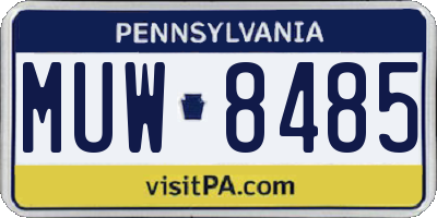 PA license plate MUW8485