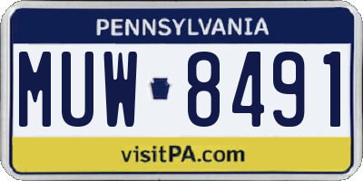 PA license plate MUW8491
