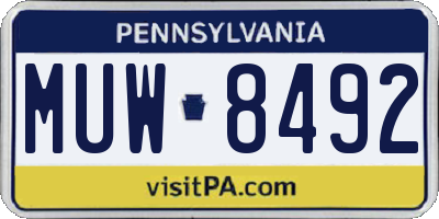 PA license plate MUW8492