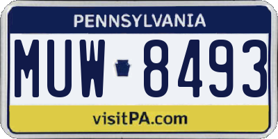 PA license plate MUW8493