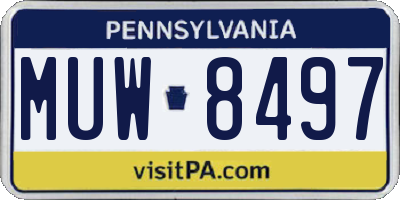 PA license plate MUW8497