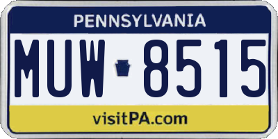 PA license plate MUW8515