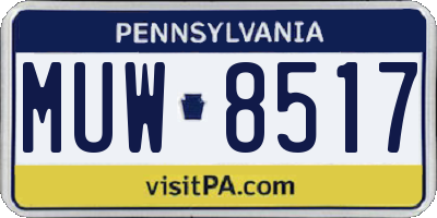 PA license plate MUW8517