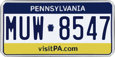 PA license plate MUW8547